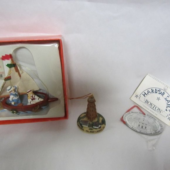 SET OF 3 ALL YEAR ORNAMENTS NAUTICAL THEMED - Picture 1 of 4